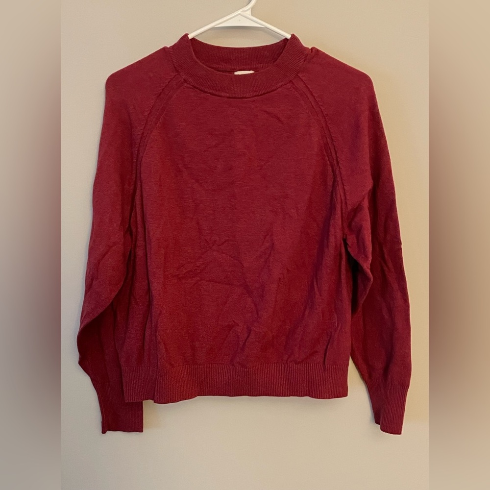 a new day | red raglan sweater